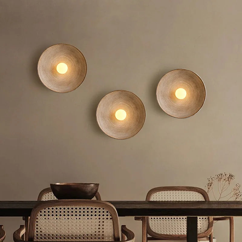 Brown Wabi Sabi wall lamp with LED bulbs natural harmony wabisabi