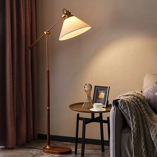 Classic wood floor lamp